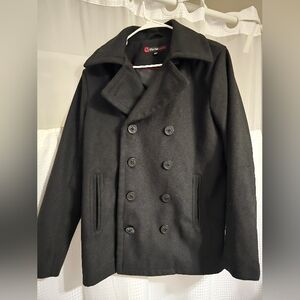 Men's Black Peacoat
